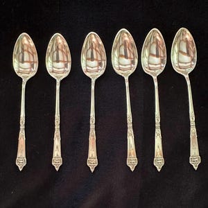 6 Antique Gorham Sterling Silver Demitasse Spoons Lansdowne Pattern W Monogram