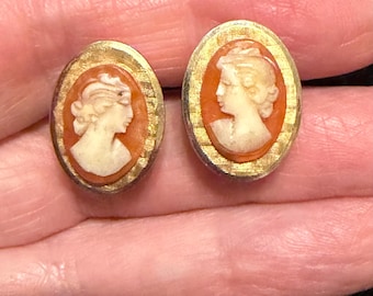 Krementz Cameo Screw Back Earrings