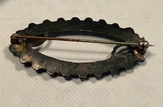 Zuni Sterling Silver & Turquoise Snake Eye Pin View 3