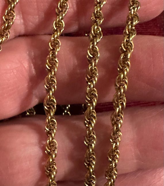 Vintage 12K Gold Filled 24” Rope Chain Necklace