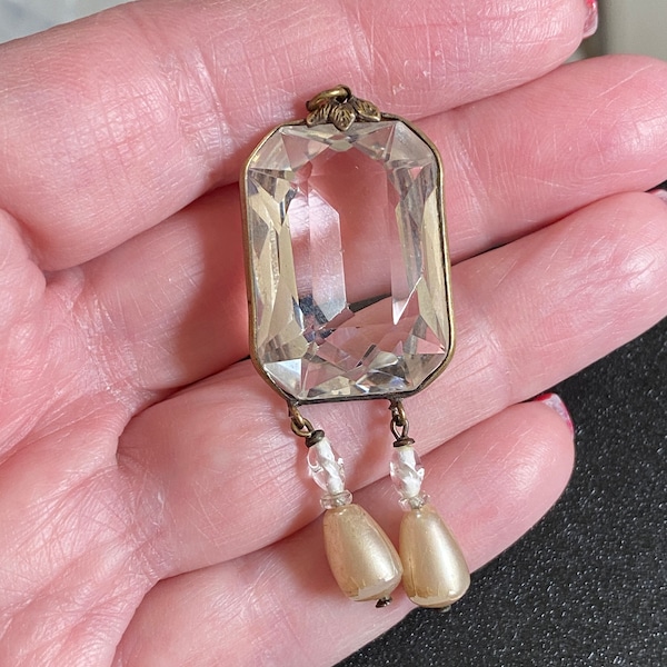 Art Deco Rock Crystal Pendant