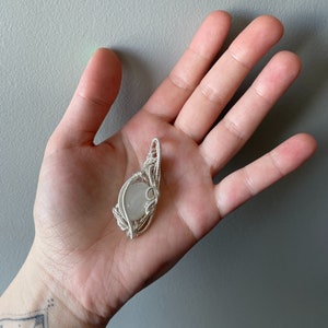 Moonstone Anti-Anxiety Pendant Necklace, Calming Crystal Healing Jewelry, Handmade Boho Gift for Stress Relief