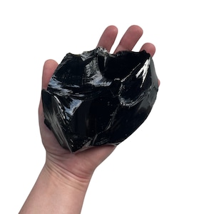 Grounding & Protective Black Obsidian Raw Crystal Chunk for Energy Cleansing and Negative Energy Shielding