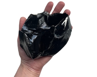 Grounding & Protective Black Obsidian Raw Crystal Chunk for Energy Cleansing and Negative Energy Shielding