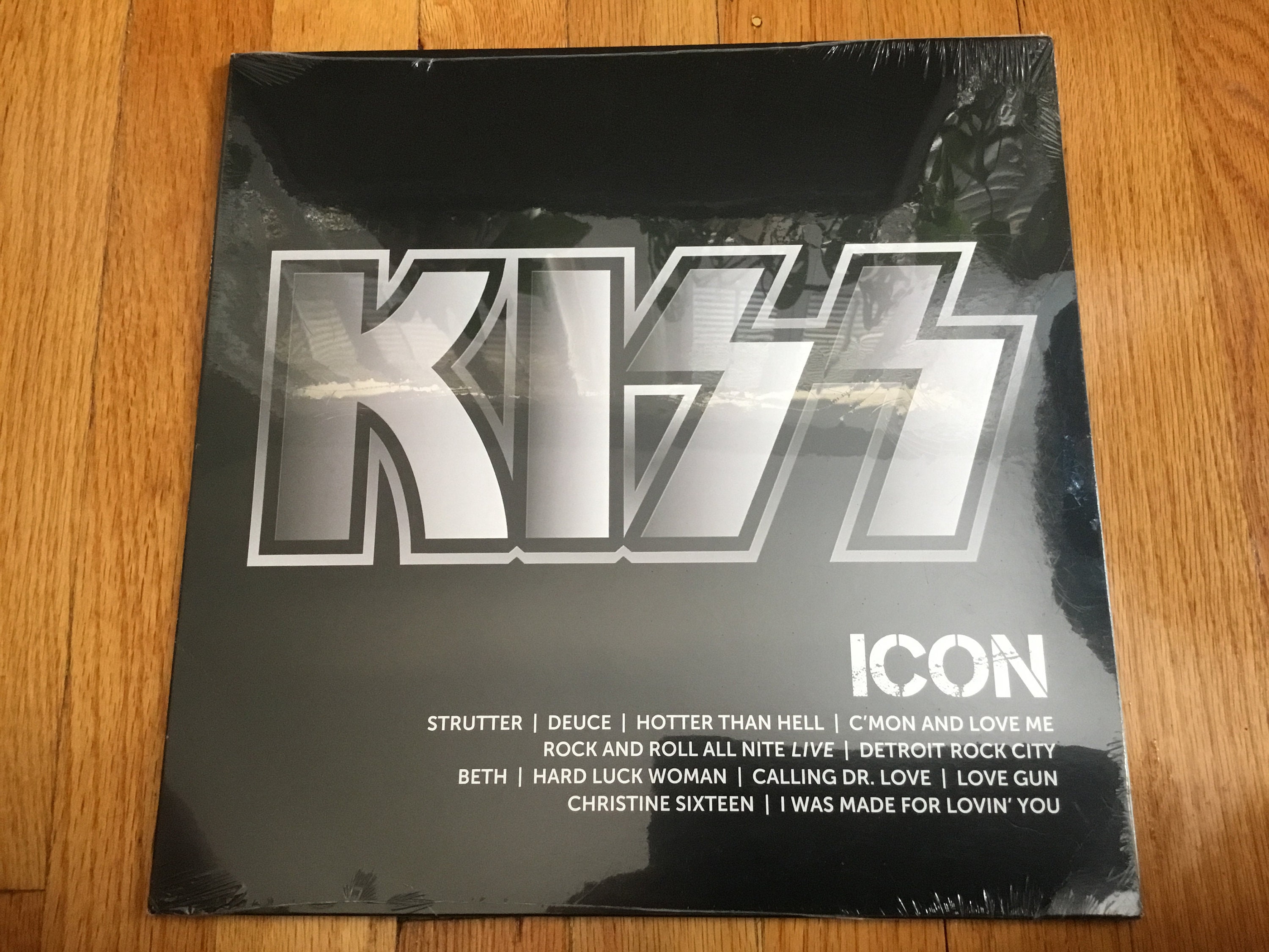 Sealed Kiss “Icon” Black Splatter Vinyl Record LP