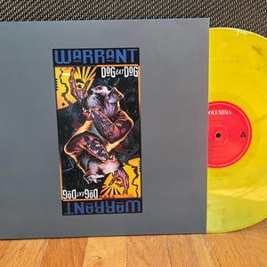Warrant Dog Eat Dog MOV LP Black And Yellow Marble Vinyl Limited Edition