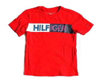 Youth Kids Tommy Hilfiger Red Logo Short Sleeved Tee / T-Shirt - Yth S