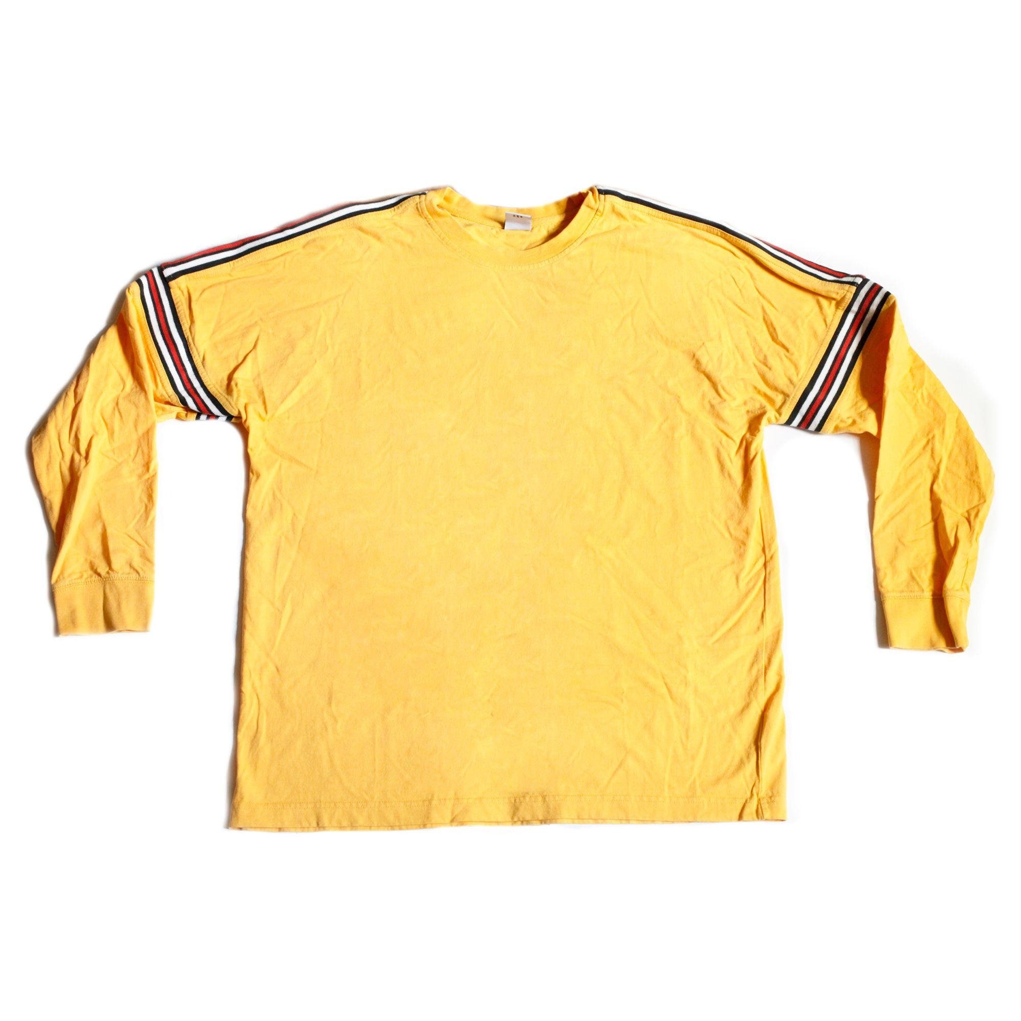 Vintage 90s Urban Outfitters Yellow Striped Long Sleeve Tee T