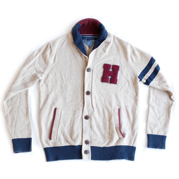 Tommy Hilfiger Varsity Letterman Button Up Cardiga