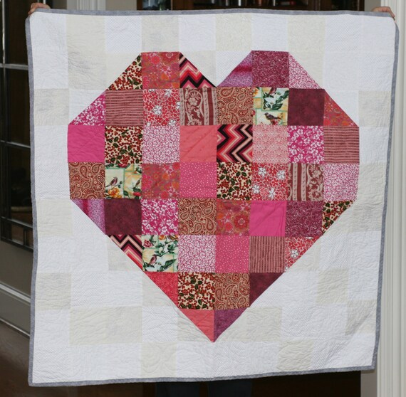 Lap heart quilt | Etsy