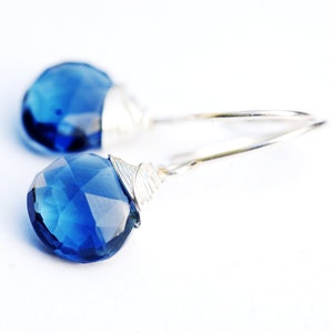 Gorgeous Topaz Blue Gemstone Dangle Earrings // Beautiful AAA Gemstones // Wire wrapped jewelry // Lovingly handmade in Hawaii // imagem 1