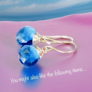 Gorgeous Topaz Blue Gemstone Dangle Earrings // Beautiful AAA Gemstones // Wire wrapped jewelry // Lovingly handmade in Hawaii // imagem 6