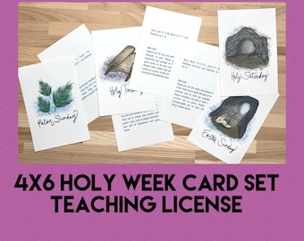 DOWNLOAD* Teaching License ONLY for Holy Week 4x6 Card set** Downloadable File