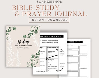 SOAP Bible Study & Prayer Journal**Printable DIGITAL DOWNLOAD 8.5in x 11in