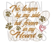 Pet Loss Sympathy Memorial Embroidery Design for 4x4 5x7 and 6x10 inch hoops, Instant Download. Dog Paw. Puppy loss. Memory pillow