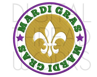 Mardi Gras Fleur de Lis Embroidery Design (Digital Download)