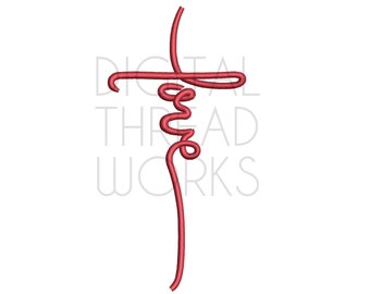 Love Cross Stickdatei, Handgeschriebener Stil (Digitaler Download)