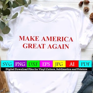 MAGA SVG Make America Great Again Trump 2024 47 Taglia e stampa per Cricut, Silhouette, stampanti. Perfetto per magliette, cappellini, copribicchieri, ecc.