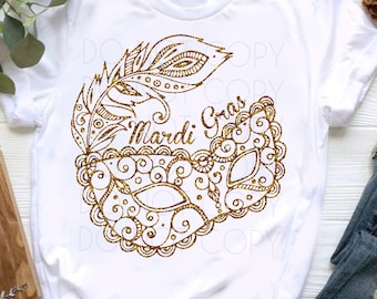 Masque de Mardi Gras et plume SVG, PNG, JPG Cricut Silhouette coupe fichier (téléchargement numérique)