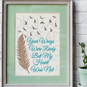 SVG Your Wings Were Ready Sympathy Cut and Image Files - Etsy