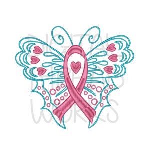 Awareness Ribbon Butterfly Machine Embroidery Design 4x4 5x7 6x10 instant download pattern. Breast Cancer, Infant Loss Awareness ITEM# ARB