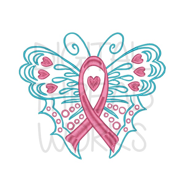 Awareness Ribbon Butterfly Machine Embroidery Design 4x4 5x7 6x10 instant download pattern. Breast Cancer, Infant Loss Awareness ITEM# ARB
