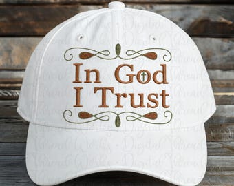 In God I Trust Machine Embroidery Design, Christian Faith Embroidery 4x4 5x7 6x10 (Digital Download)