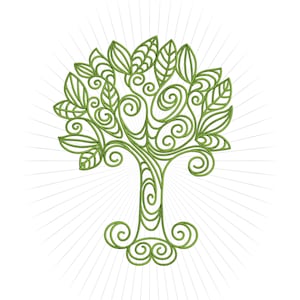 Tree Of Life Embroidery Pattern, 4x4 5x7 6x10, digital download embroidery machine files. Filigree style tree of life design.