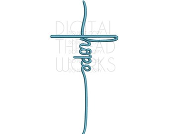 Motif de broderie Hope Cross, motif d'inspiration chrétienne (téléchargement numérique)