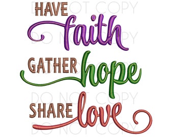 Faith Hope Love Maschinenstickerei Anleitung
