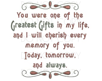 Sympathy Embroidery Design: Grief Remembrance, 4x4 5x7 6x10 Hoops (Digital Download)