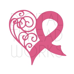 Awareness Heart SVG File Cut & Print Download Breast Cancer Awareness.