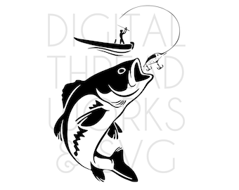 Imágenes prediseñadas de pesca (SVG, PNG, JPG): Hombre pescando (descarga digital)