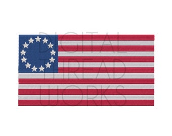 Diseño de bordado de la bandera estadounidense de Betsy Ross (descarga digital)