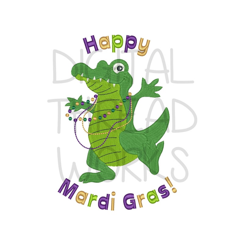 happy mardi gras alligator
