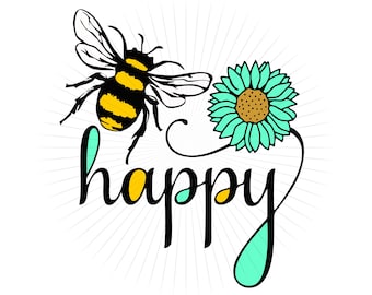 Biene glücklich SVG, Inspiration PNG Clipart (digitaler Download)