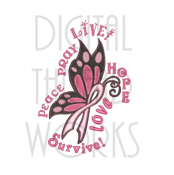 Hope Cancer Ribbon Butterfly Patch