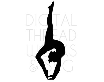 Acro Gymnast Silhouette, Dance SVG, PNG, Jpeg (Digital Download)