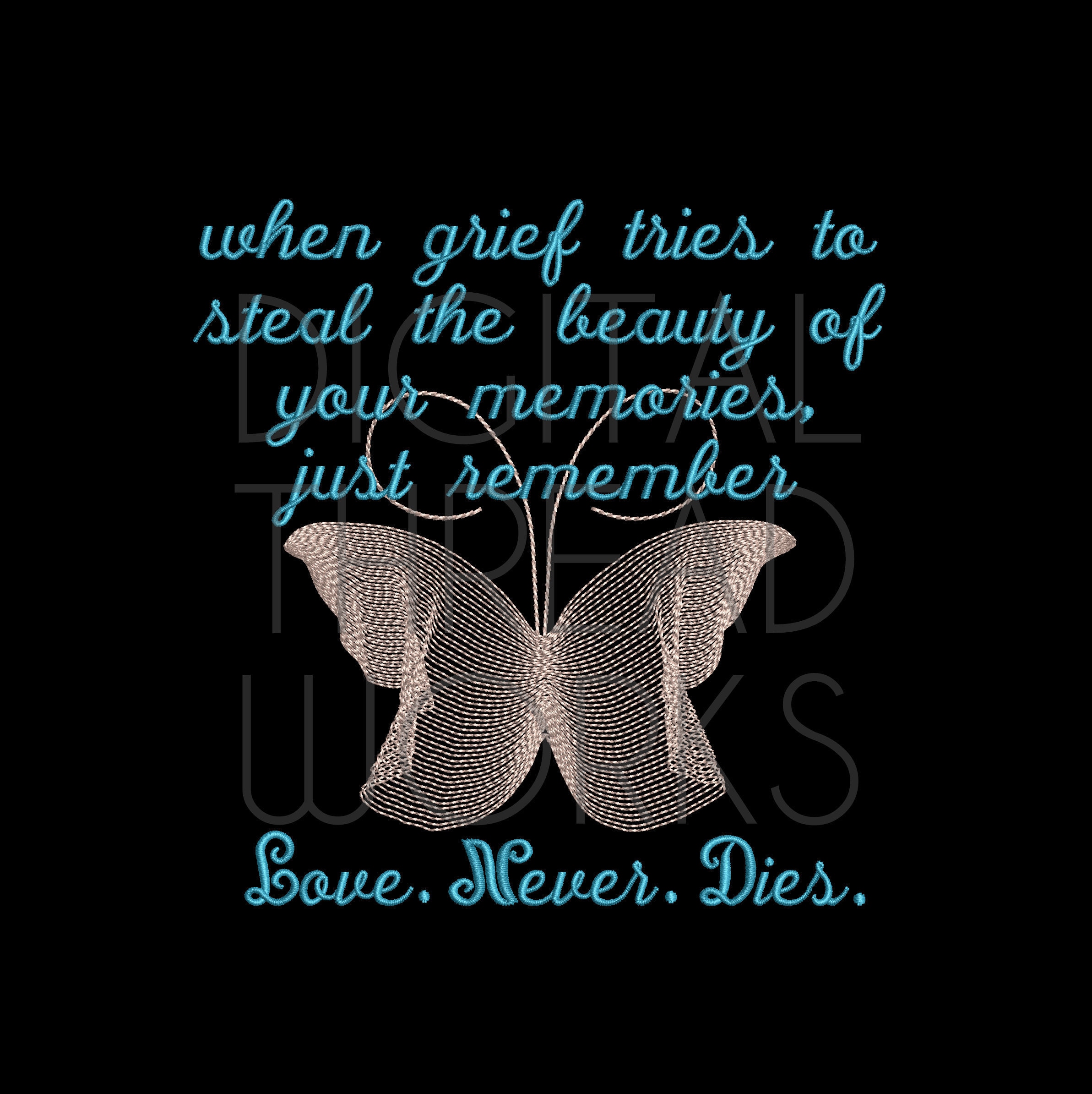 Love Never Dies Memory Sympathy Machine Embroidery Design, Instant Download for 4x4 5x7 and 6x10 Inch Hoops. Loss Memorial Grief Butterfly - Etsy Canada