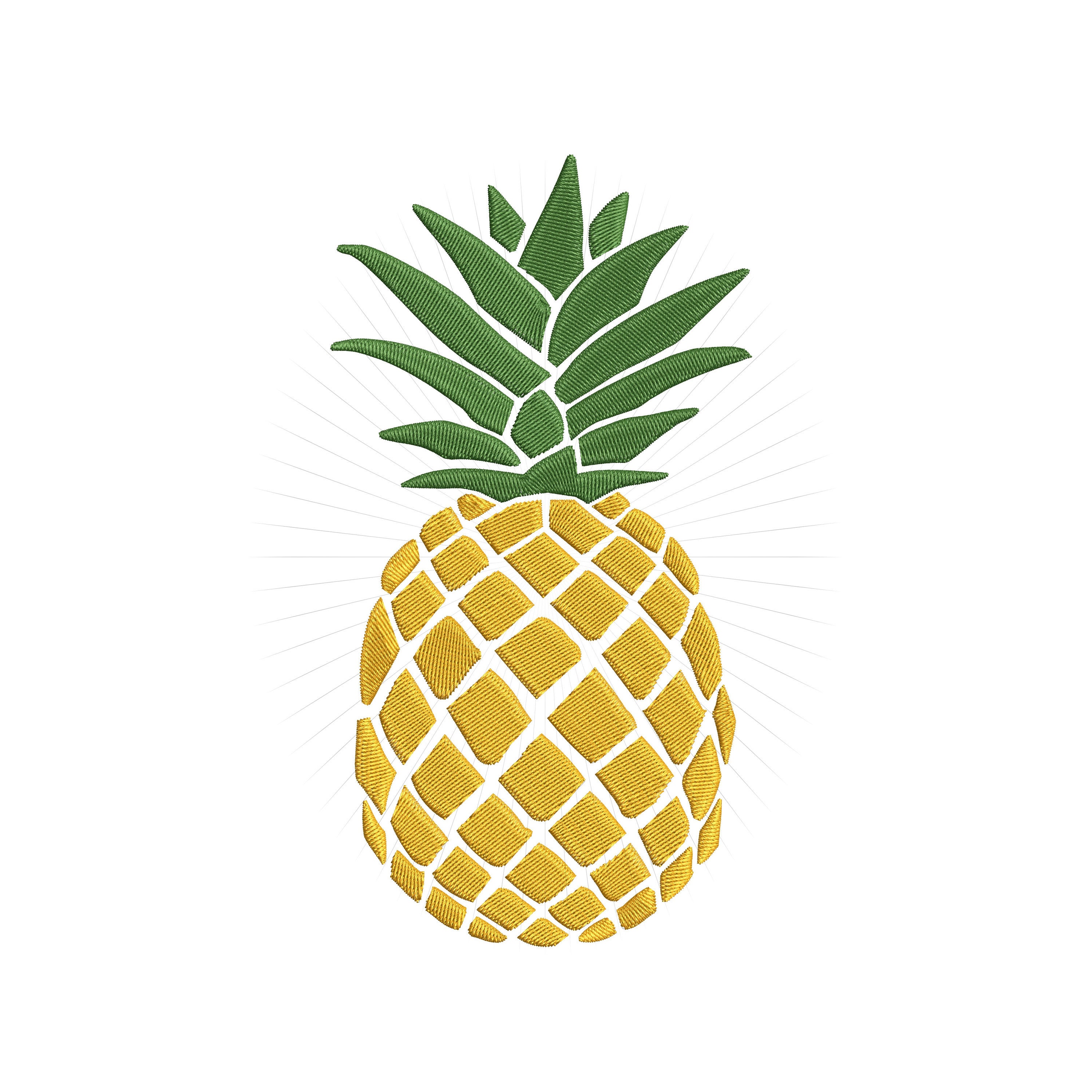 Fruit Ninja Pineapple machine embroidery design fill stitch 