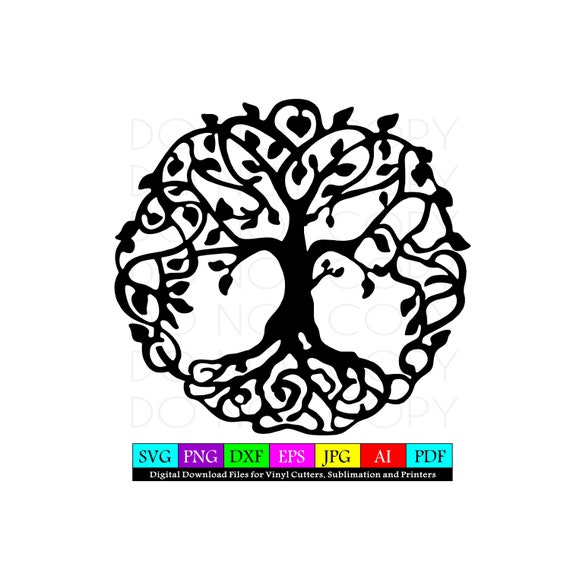 Tree of Life SVG Cut and Print Design for Use With Cricut, Silhouette,  Printers, and Iron on Transfers. Tree of Life Clipart Pattern. - Etsy
