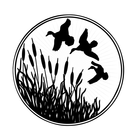 Cattails Clipart Black And White