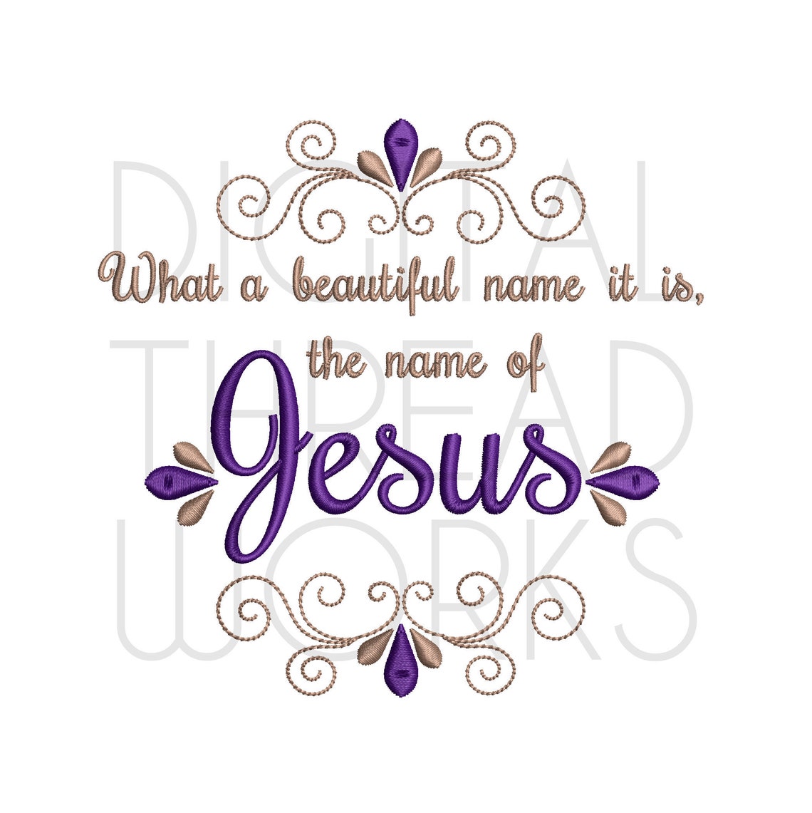 What A Beautiful Name Machine Embroidery Design Instant - Etsy