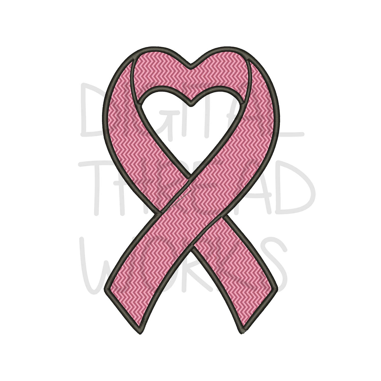 Nastro rosa seno cancro Awareneness cuore simbolo macchina ricamo. 4 x 4 6  5 x 7 x 10 cerchio dimensioni, Download immediato. ITEM # BCAHR