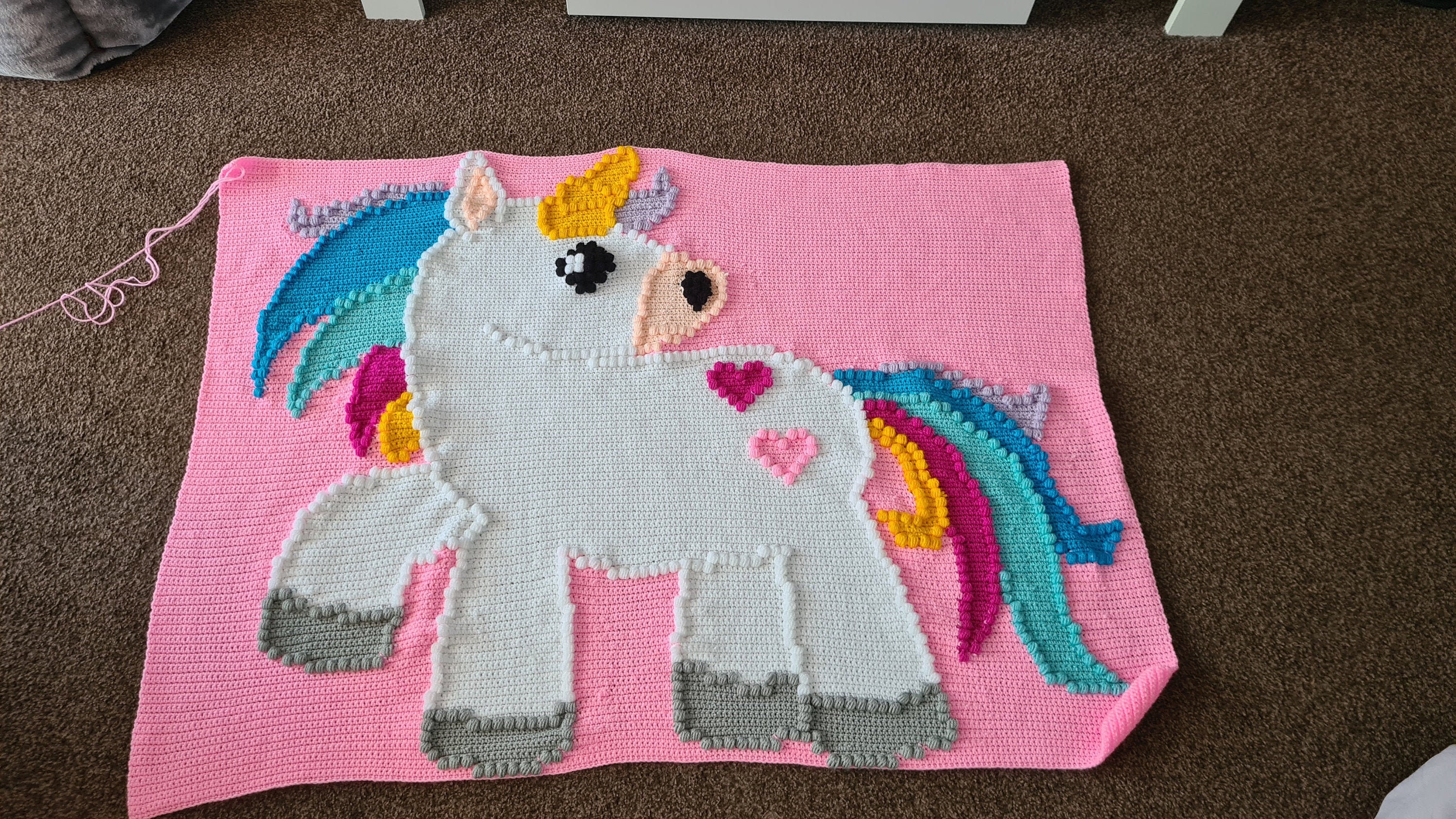 Crochet Cute Unicorn Blanket Pattern Etsy