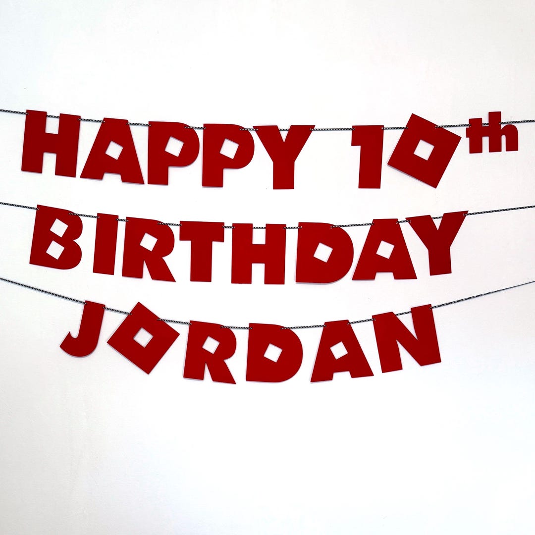 Roblox Style Happy Birthday Banner Customize With Name And Year For A Il 8frk 