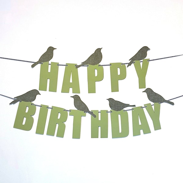 Bird Lovers Happy Birthday Banner with Songbirds!