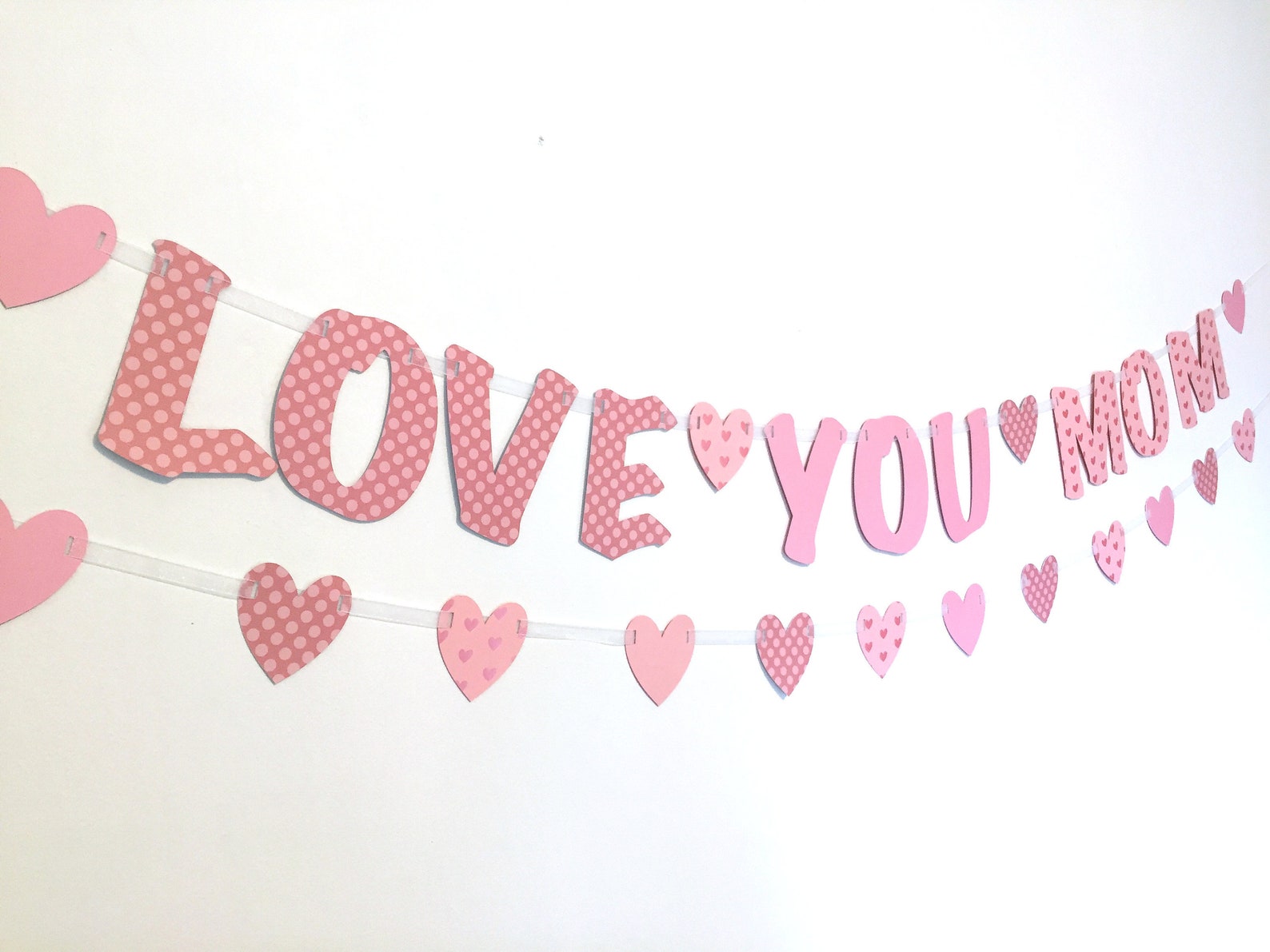 Mom banner DIY Love You Mom banner for Mother's Day kids | Etsy