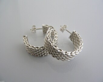 tiffany mesh earrings silver