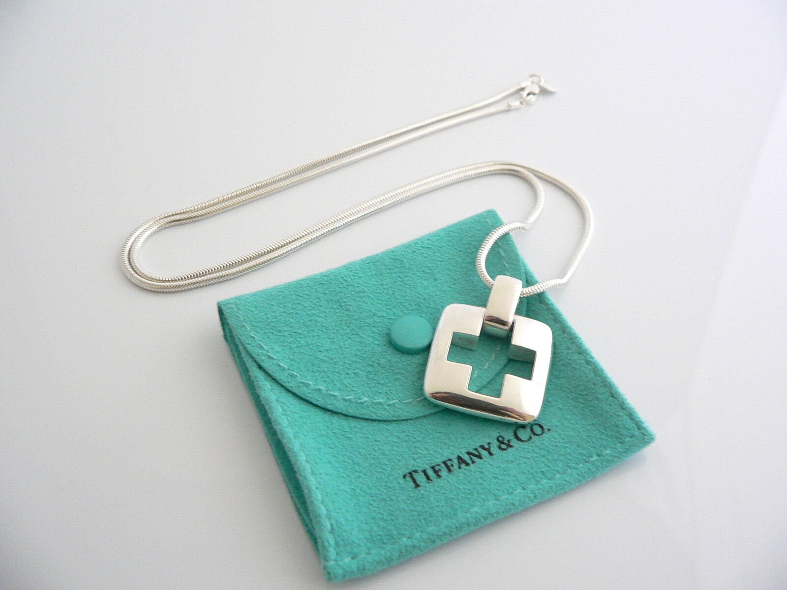 Tiffany & Co Sterling Silver Bracelet Necklace Link Oval Clasp